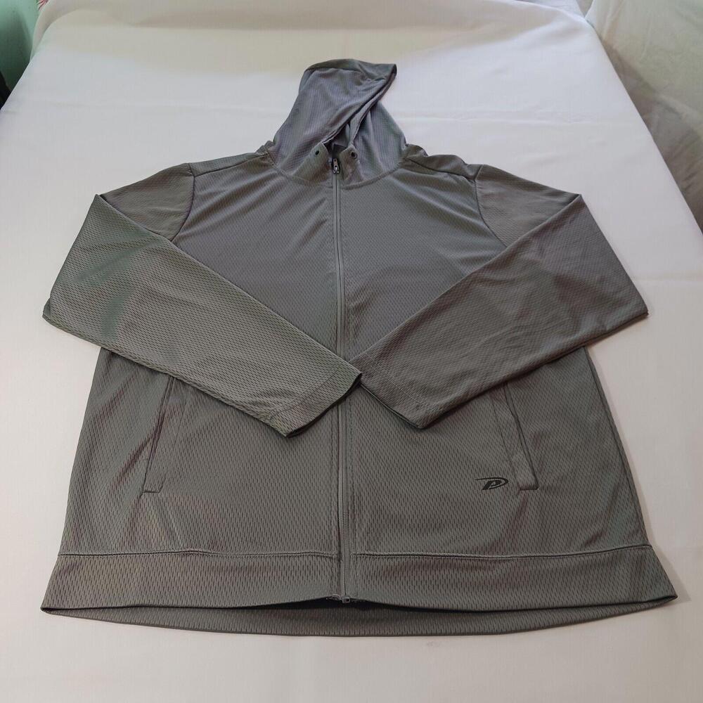 Pro Player Lightweight Men's Gray Full Zip Hoodie Wicking Jacket Size XL